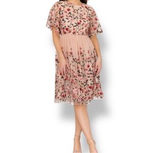 Baltic Born Blush Pink Floral Embroidered Dress
